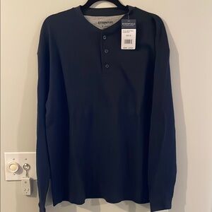 Essentials Men's Navy Blue Henley Shirt